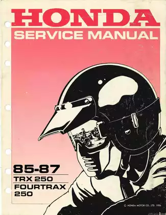 1985-1987 Honda TRX250 Fourtrax 250 ATV service manual Preview image 1