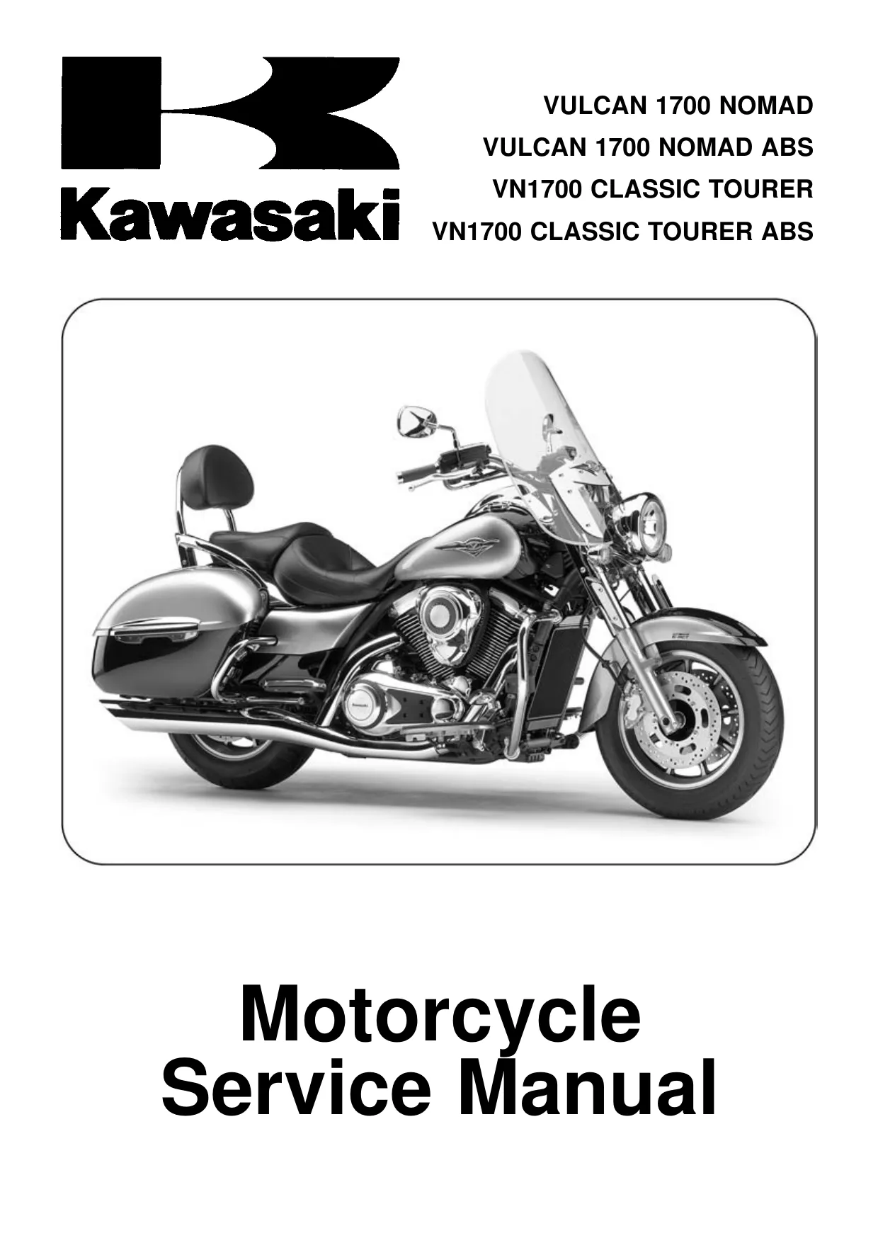 Kawasaki VN1700 Series Motorcycle Service Manual - Comprehensive Guide Preview image 1