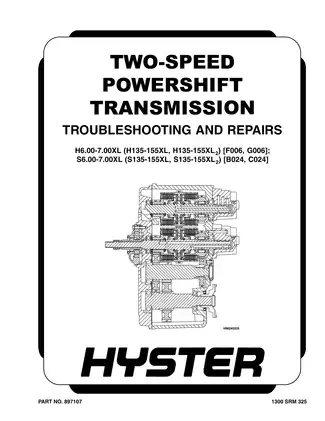 Hyster B024, S135XL2, S155XL2, S6.00XL, S7.00XL forklift repair manual
