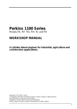 Perkins 1100 Series 4 Cylinder Diesel Engines RE, RF, RG, RH, RJ, RK Workshop Manual 2002 (TPD 1487E) – preview page 1