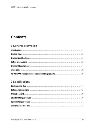 Perkins 1100 Series 4 Cylinder Diesel Engine Workshop Manual Preview image 3