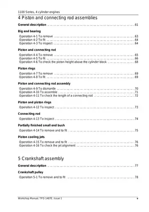 Perkins 1100 Series 4 Cylinder Diesel Engine Workshop Manual Preview image 5