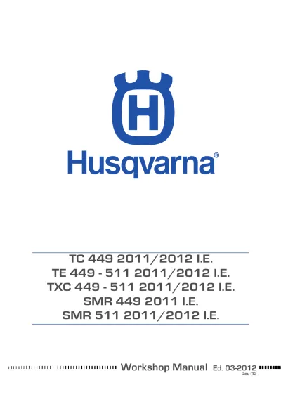 Preview: 2011–2012 Husqvarna TC/TE/TXC/SMR 449/511 OEM Workshop Manual (Ed. 03–2012)