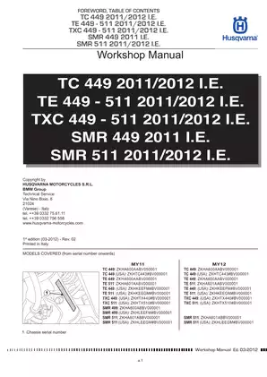 2011-2013 Husqvarna TE449, TE511 workshop manual Preview image 3
