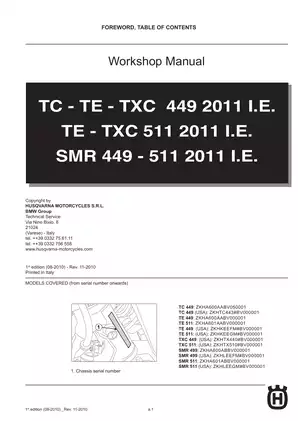 2011 Husqvarna TC TE TXC SMR Workshop Manual Preview image 3