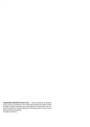 Husqvarna CR 65 Service Manual (2012) Preview image 2