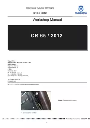 2012 Husqvarna CR65 service manual Preview image 3