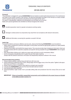Husqvarna CR 65 Service Manual (2012) Preview image 4