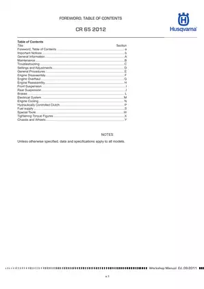 Husqvarna CR 65 Service Manual (2012) Preview image 5