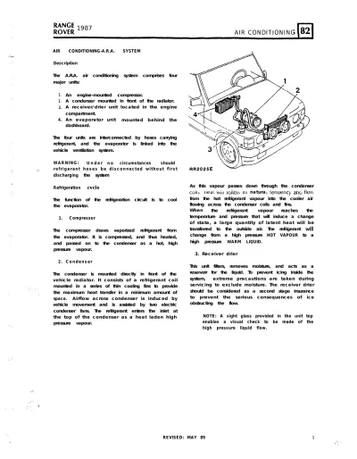 1987–1992 Range Rover Repair Manual (P/N SRR652USWM A)