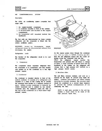 1987-1992 Range Rover repair manual