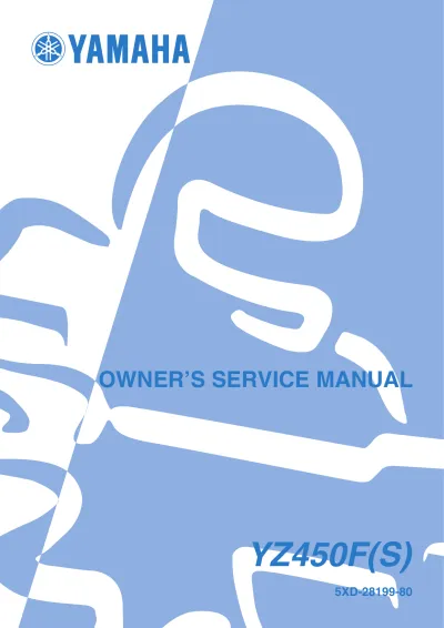 Preview: 2004 Yamaha YZ450F(S) Factory Service Manual (P/N 5XD-28199-80)