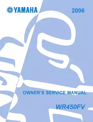 2006 Yamaha WR450, WR450F repair manual Preview image 1