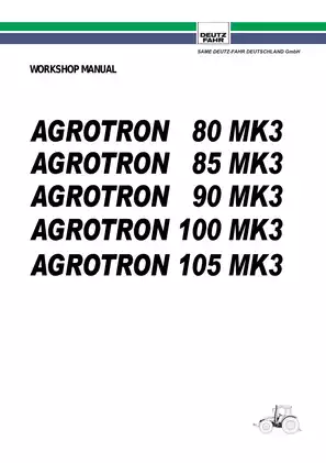 SAME Deutz-Fahr Agrotron 80 MK3 Workshop Manual - Digital Service Guide