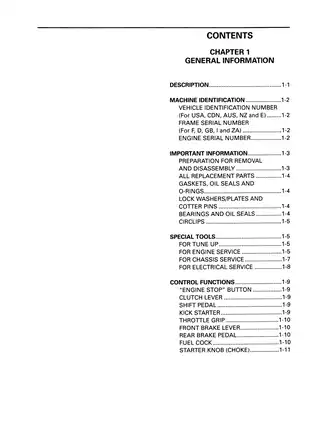 Yamaha YZ125 Service Manual - Operation, Maintenance & Troubleshooting Guide Preview image 3