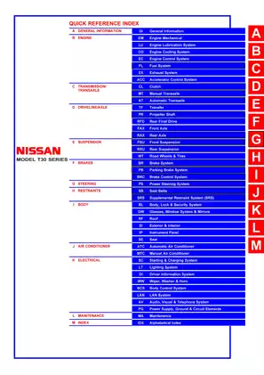 2002-2003 Nissan Model T30, X-Trail service manual
