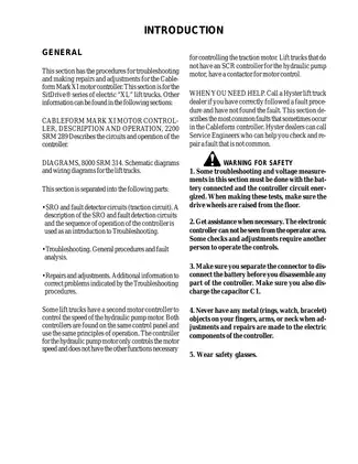 Hyster C108, E40XL, E50XL, E60XL forklift manual