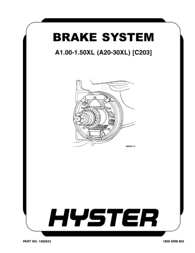 Preview: Hyster A1.00XL, A1.25XL &amp; A1.50XL (C203) Forklift Service &amp; Repair Manual Set  (P/N 1482623)