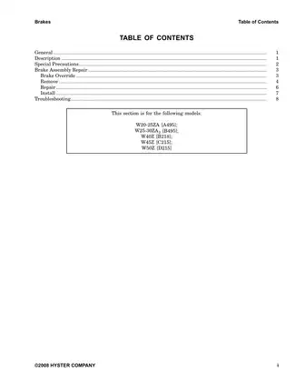 Hyster B218 (W40Z) forklift manual Preview image 2