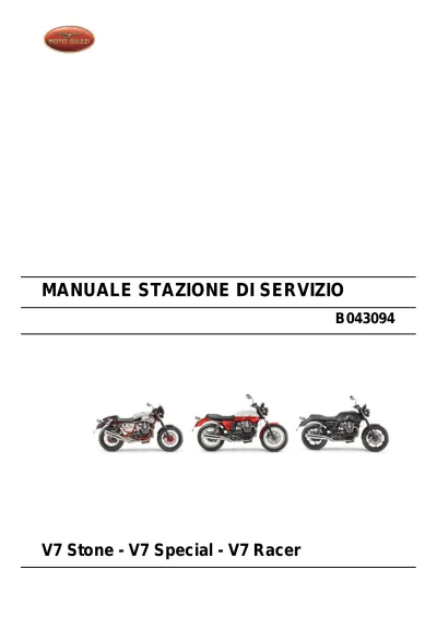 Preview: Moto Guzzi V7 Stone / V7 Special / V7 Racer 2012–2013 Service Manual (P/N B043094)