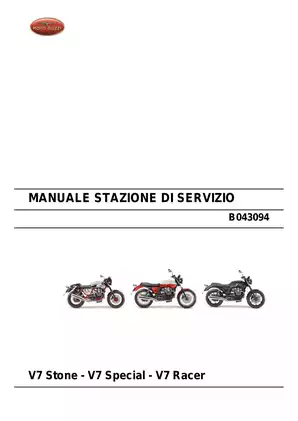 Moto Guzzi V7 Service Manual - V7 Stone, V7 Special & V7 Racer (2012)