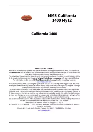2012-2013 Moto Guzzi MMS California 1400 manual Preview image 2