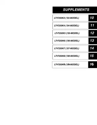 2002-2009 Suzuki Ozark 250, LT-F250 repair manual Preview image 3