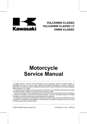 Comprehensive Kawasaki VN900 Classic Motorcycle Service Manual - Maintenance and Repair Guide Preview image 5