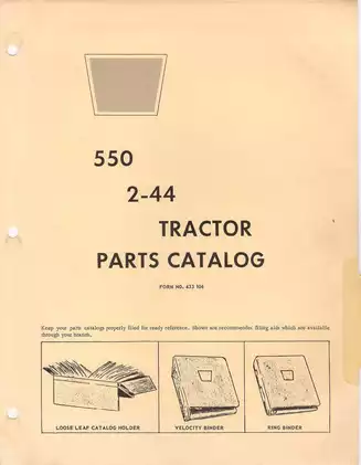 550 2-44 Tractor Parts Catalog Manual