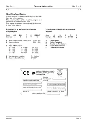 1995-2006 JCB 802.7 Plus, 802.7 super, 803 Plus, 803 super, 804 Plus, 804 super midi excavator service manual Preview image 4