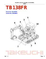 Takeuchi TB138FR Excavator (2008-Present) Illustrated Parts Manual (P/N BG5Z002) – preview page 1