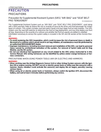 2010-2013 Nissan Frontier D40 series Accelerator Control System manual Preview image 2