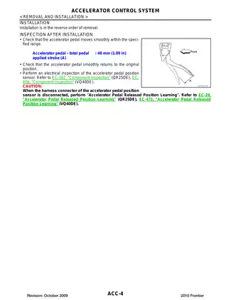 2010-2013 Nissan Frontier D40 series Accelerator Control System manual Preview image 4