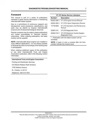 Navistar International VT275 diesel engine service manual Preview image 5