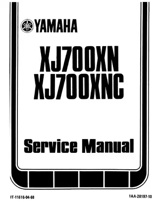 Yamaha XJ700XN/XJ700XNC Motorcycle Service Manual (1985) Preview image 2