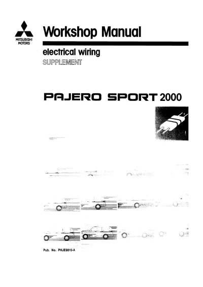 Preview: 1999–2002 Mitsubishi Pajero Sport 2000 Workshop Manual (P/N PHJE9810-A)