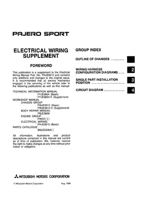 1999-2002 Mitsubishi Pajero Sport 2000 workshop manual Preview image 2