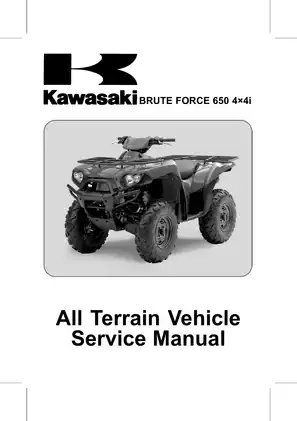 Kawasaki Brute Force 650 4x4 ATV Service Manual & Quick Reference Guide
