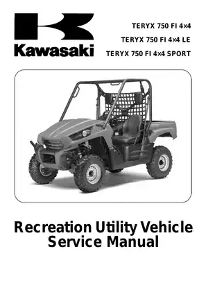 2010-2011 Kawasaki Teryx 750 FI, LE, Sport, KRF750RAF 4x4 manual Preview image 1