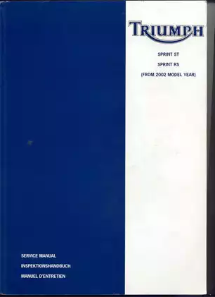 Triumph Motorcycle Service Manual - Sprint ST & Sprint RS (2002 and Newer)