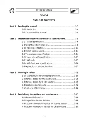 Landini Ghibli & Atlantis Tractor Service Manual (2003 Edition) Preview image 4