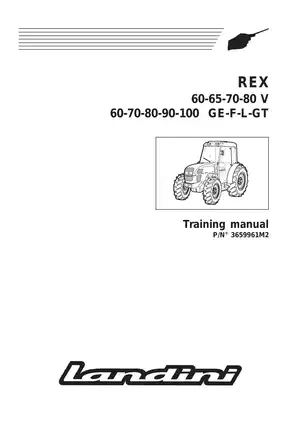 Landini Rex 60, 65, 70, 80, 90, 100 V GE, F, L, GT Rex series training manual Preview image 1