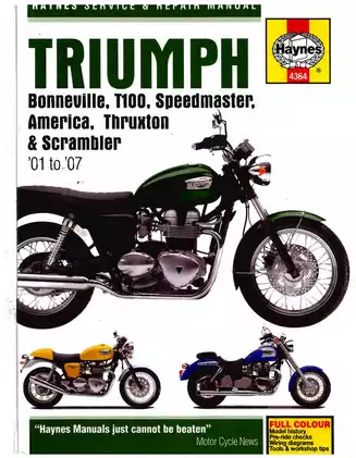 Comprehensive Triumph Motorcycle Service and Repair Manual (2001-2007)