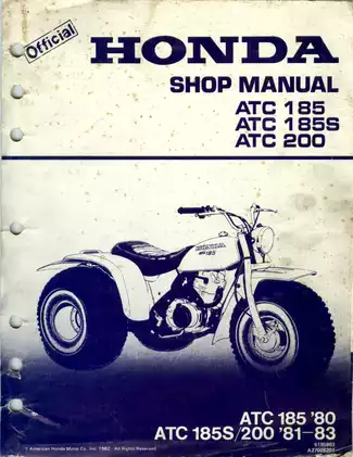 1980-1983 Honda ATC 185, ATC 185s , ATC 200 3-wheeler shop manual