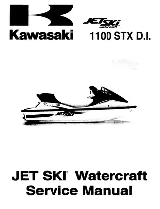 Kawasaki 1100 STX DI JET SKI Watercraft Service Manual (2001 Model)
