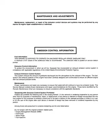 Kawasaki 1100 STX DI JET SKI Watercraft Service Manual (2001 Model) Preview image 5