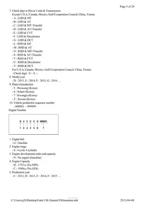 2014 Kia Forte 1.8 MPI Service Manual and Repair Guide Preview image 5