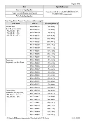 Comprehensive Overhaul Manual for A6LF2 Automatic Transaxle System (2010) Preview image 2