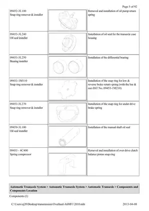 KIA / Hyundai A6MF1 Automatic Transaxle Overhaul manual Preview image 5