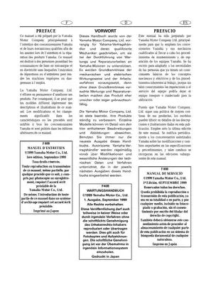 Yamaha F40B Outboard Motor Service Manual (1999 Edition) Preview image 3